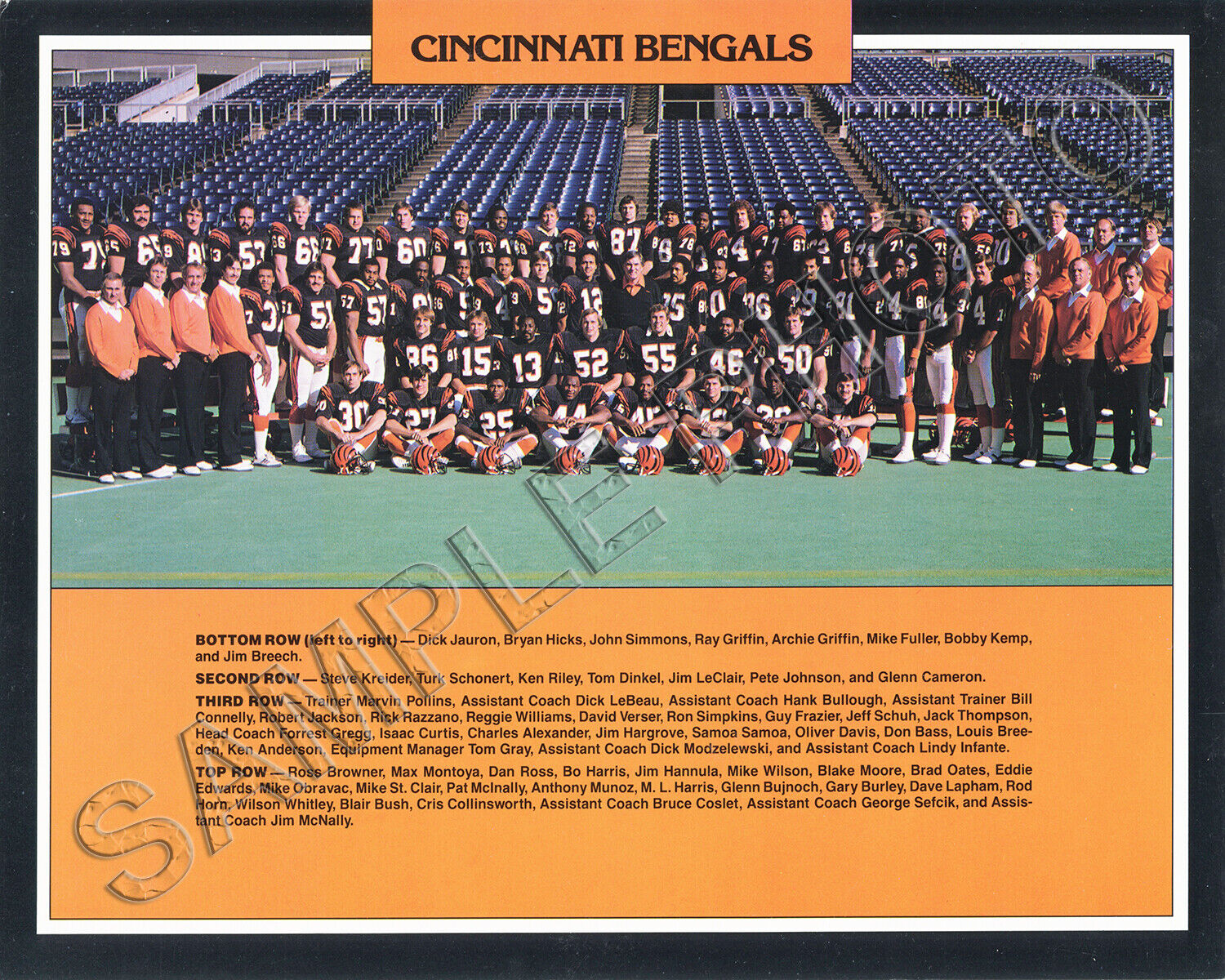 Looking for 1982 Cincinnati Bengals Roster details? Heres all.