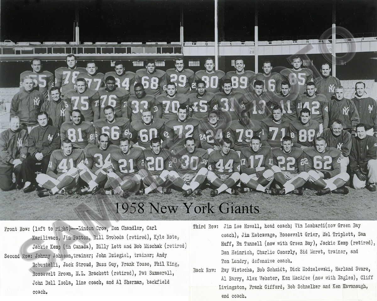 1958 NY Giants Football Roster: Check Out the Players from That Era.